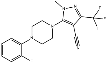 5-[4-(2-FLUOROPHENYL)PIPERAZINO]-1-METHYL-3-(TRIFLUOROMETHYL)-1H-PYRAZOLE-4-CARBONITRILE 结构式