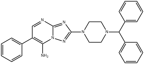 2-(4-BENZHYDRYLPIPERAZINO)-6-PHENYL[1,2,4]TRIAZOLO[1,5-A]PYRIMIDIN-7-AMINE