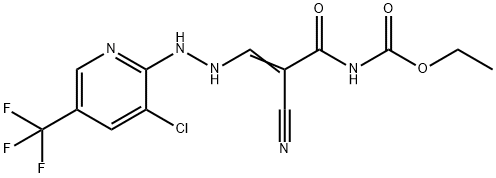 ETHYL N-(3-(2-[3-CHLORO-5-(TRIFLUOROMETHYL)-2-PYRIDINYL]HYDRAZINO)-2-CYANOACRYLOYL)CARBAMATE 结构式