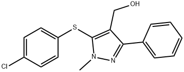 (5-[(4-CHLOROPHENYL)SULFANYL]-1-METHYL-3-PHENYL-1H-PYRAZOL-4-YL)METHANOL 结构式