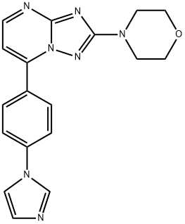 7-[4-(1H-Imidazol-1-yl)phenyl]-2-morpholino[1,2,4]triazolo[1,5-a]pyrimidine 结构式