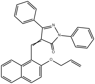 4-([2-(ALLYLOXY)-1-NAPHTHYL]METHYLENE)-2,5-DIPHENYL-2,4-DIHYDRO-3H-PYRAZOL-3-ONE 结构式
