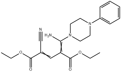 DIETHYL 4-[AMINO(4-PHENYLPIPERAZINO)METHYLENE]-2-CYANO-2-PENTENEDIOATE 结构式