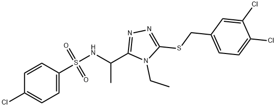 4-CHLORO-N-(1-(5-[(3,4-DICHLOROBENZYL)SULFANYL]-4-ETHYL-4H-1,2,4-TRIAZOL-3-YL)ETHYL)BENZENESULFONAMIDE 结构式