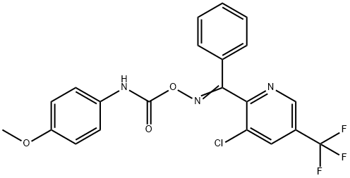 3-CHLORO-2-[(([(4-METHOXYANILINO)CARBONYL]OXY)IMINO)(PHENYL)METHYL]-5-(TRIFLUOROMETHYL)PYRIDINE 结构式