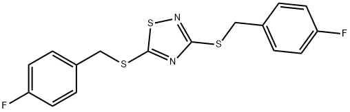 3,5-Bis[(4-fluorobenzyl)sulfanyl]-1,2,4-thiadiazole 结构式