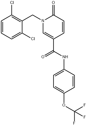 1-(2,6-Dichlorobenzyl)-6-oxo-N-[4-(trifluoromethoxy)phenyl]-1,6-dihydro-3-pyridinecarboxamide 结构式