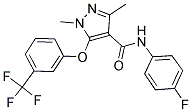 N-(4-FLUOROPHENYL)-1,3-DIMETHYL-5-[3-(TRIFLUOROMETHYL)PHENOXY]-1H-PYRAZOLE-4-CARBOXAMIDE 结构式