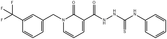 2-((2-OXO-1-[3-(TRIFLUOROMETHYL)BENZYL]-1,2-DIHYDRO-3-PYRIDINYL)CARBONYL)-N-PHENYL-1-HYDRAZINECARBOTHIOAMIDE 结构式