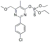 O-[2-(4-CHLOROPHENYL)-6-(METHOXYMETHYL)-5-METHYLPYRIMIDIN-4-YL] O,O-DIETHYLPHOSPHOTHIOATE 结构式