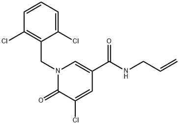 N-Allyl-5-chloro-1-(2,6-dichlorobenzyl)-6-oxo-1,6-dihydro-3-pyridinecarboxamide 结构式