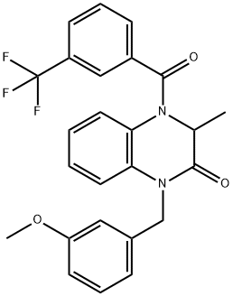 1-(3-METHOXYBENZYL)-3-METHYL-4-[3-(TRIFLUOROMETHYL)BENZOYL]-3,4-DIHYDRO-2(1H)-QUINOXALINONE 结构式