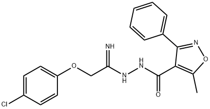 N'-[2-(4-CHLOROPHENOXY)ETHANIMIDOYL]-5-METHYL-3-PHENYL-4-ISOXAZOLECARBOHYDRAZIDE 结构式