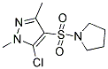 5-CHLORO-1,3-DIMETHYL-4-(TETRAHYDRO-1H-PYRROL-1-YLSULFONYL)-1H-PYRAZOLE 结构式