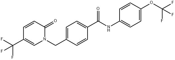 4-([2-OXO-5-(TRIFLUOROMETHYL)-1(2H)-PYRIDINYL]METHYL)-N-[4-(TRIFLUOROMETHOXY)PHENYL]BENZENECARBOXAMIDE 结构式