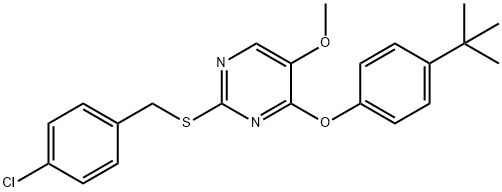 4-[4-(TERT-BUTYL)PHENOXY]-2-[(4-CHLOROBENZYL)SULFANYL]-5-METHOXYPYRIMIDINE 结构式