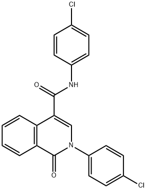 N,2-BIS(4-CHLOROPHENYL)-1-OXO-1,2-DIHYDRO-4-ISOQUINOLINECARBOXAMIDE 结构式