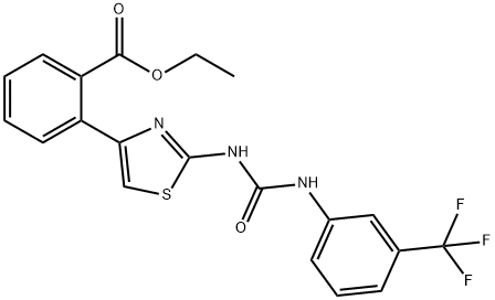 2-(2-(3-(3-(三氟甲基)苯基)脲基)噻唑-4-基)苯甲酸乙酯 结构式