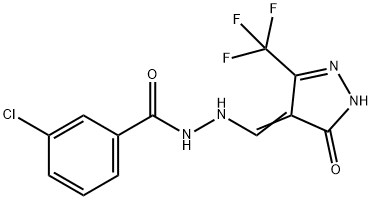 3-CHLORO-N'-([5-OXO-3-(TRIFLUOROMETHYL)-1,5-DIHYDRO-4H-PYRAZOL-4-YLIDEN]METHYL)BENZENECARBOHYDRAZIDE