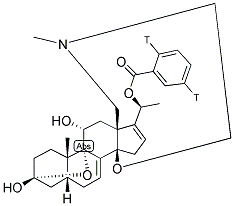 BATRACHOTOXININ A 20 - ALPHA - BENZOATE, [BENZOYL-2,5-3H]- 结构式