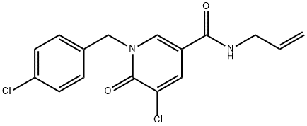 N-ALLYL-5-CHLORO-1-(4-CHLOROBENZYL)-6-OXO-1,6-DIHYDRO-3-PYRIDINECARBOXAMIDE 结构式