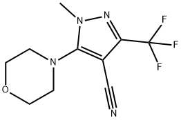 1-METHYL-5-MORPHOLINO-3-(TRIFLUOROMETHYL)-1H-PYRAZOLE-4-CARBONITRILE 结构式