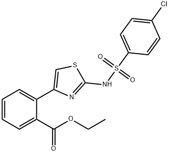 ETHYL 2-(2-([(4-CHLOROPHENYL)SULFONYL]AMINO)-1,3-THIAZOL-4-YL)BENZENECARBOXYLATE 结构式