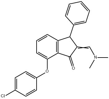 7-(4-CHLOROPHENOXY)-2-[(DIMETHYLAMINO)METHYLENE]-3-PHENYL-1-INDANONE 结构式