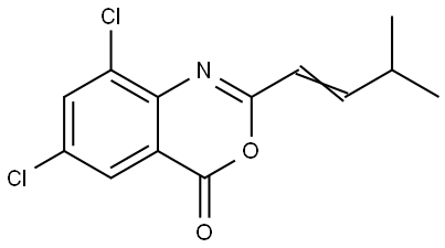 6,8-Dichloro-2-(3-methylbut-1-enyl)benzo[d]1,3-oxazin-4-one 结构式