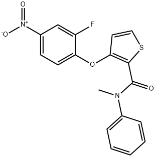 3-(2-FLUORO-4-NITROPHENOXY)-N-METHYL-N-PHENYL-2-THIOPHENECARBOXAMIDE 结构式