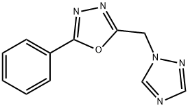 2-PHENYL-5-(1H-1,2,4-TRIAZOL-1-YLMETHYL)-1,3,4-OXADIAZOLE 结构式