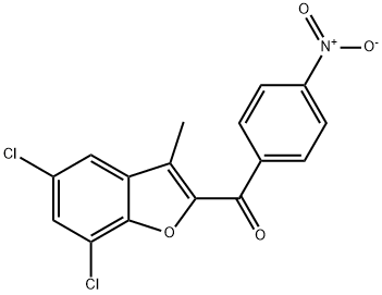 (5,7-DICHLORO-3-METHYL-1-BENZOFURAN-2-YL)(4-NITROPHENYL)METHANONE 结构式