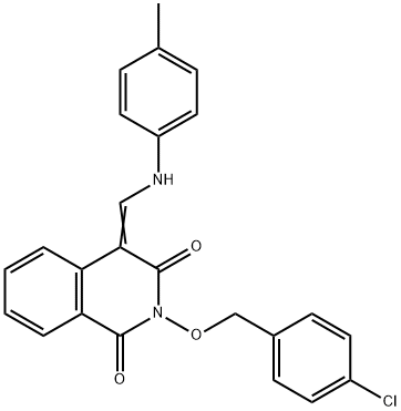 2-[(4-CHLOROBENZYL)OXY]-4-(4-TOLUIDINOMETHYLENE)-1,3(2H,4H)-ISOQUINOLINEDIONE 结构式