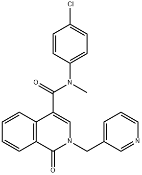 N-(4-CHLOROPHENYL)-N-METHYL-1-OXO-2-(3-PYRIDINYLMETHYL)-1,2-DIHYDRO-4-ISOQUINOLINECARBOXAMIDE 结构式