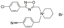 1-([3-(4-CHLOROPHENYL)-1,2,4-OXADIAZOL-5-YL]METHYL)-1-(4-CYANOBENZYL)HEXAHYDROPYRIDINIUM BROMIDE 结构式