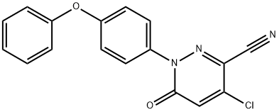 4-CHLORO-6-OXO-1-(4-PHENOXYPHENYL)-1,6-DIHYDRO-3-PYRIDAZINECARBONITRILE 结构式