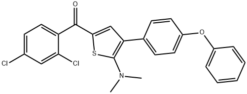 (2,4-DICHLOROPHENYL)[5-(DIMETHYLAMINO)-4-(4-PHENOXYPHENYL)-2-THIENYL]METHANONE 结构式