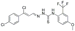 N1-[4-METHOXY-2-(TRIFLUOROMETHYL)PHENYL]-2-[3-CHLORO-3-(4-CHLOROPHENYL)PROP-2-ENYLIDENE]HYDRAZINE-1-CARBOTHIOAMIDE 结构式