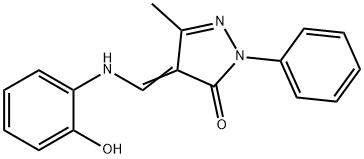 4-[(2-HYDROXYANILINO)METHYLENE]-5-METHYL-2-PHENYL-2,4-DIHYDRO-3H-PYRAZOL-3-ONE 结构式