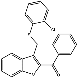 (3-([(2-CHLOROPHENYL)SULFANYL]METHYL)-1-BENZOFURAN-2-YL)(PHENYL)METHANONE 结构式