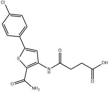 N-[2-CARBAMOYL-5-(4-CHLORO-PHENYL)-THIOPHEN-3-YL]-SUCCINAMIC ACID 结构式