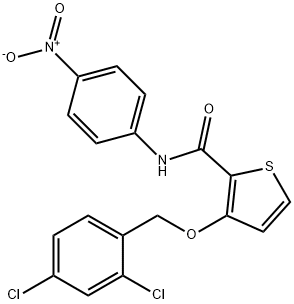 3-[(2,4-DICHLOROBENZYL)OXY]-N-(4-NITROPHENYL)-2-THIOPHENECARBOXAMIDE 结构式