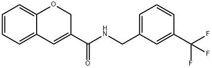 N-[3-(TRIFLUOROMETHYL)BENZYL]-2H-CHROMENE-3-CARBOXAMIDE 结构式