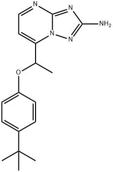 7-(1-[4-(TERT-BUTYL)PHENOXY]ETHYL)[1,2,4]TRIAZOLO[1,5-A]PYRIMIDIN-2-AMINE 结构式