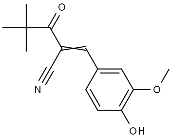 (Z)-2-(4-羟基-3-甲氧基苯亚甲基)-4,4-二甲基-3-氧代戊腈 结构式