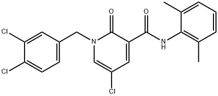 5-CHLORO-1-(3,4-DICHLOROBENZYL)-N-(2,6-DIMETHYLPHENYL)-2-OXO-1,2-DIHYDRO-3-PYRIDINECARBOXAMIDE 结构式