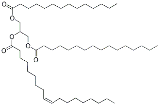 1-十四烷酸-2-油酸-3-棕榈酸甘油酯 结构式