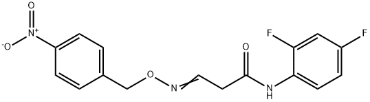 N-(2,4-DIFLUOROPHENYL)-3-([(4-NITROBENZYL)OXY]IMINO)PROPANAMIDE 结构式