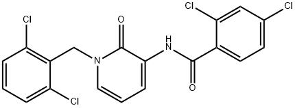 2,4-DICHLORO-N-[1-(2,6-DICHLOROBENZYL)-2-OXO-1,2-DIHYDRO-3-PYRIDINYL]BENZENECARBOXAMIDE 结构式