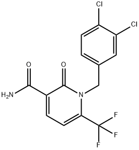 1-(3,4-DICHLOROBENZYL)-2-OXO-6-(TRIFLUOROMETHYL)-1,2-DIHYDRO-3-PYRIDINECARBOXAMIDE 结构式